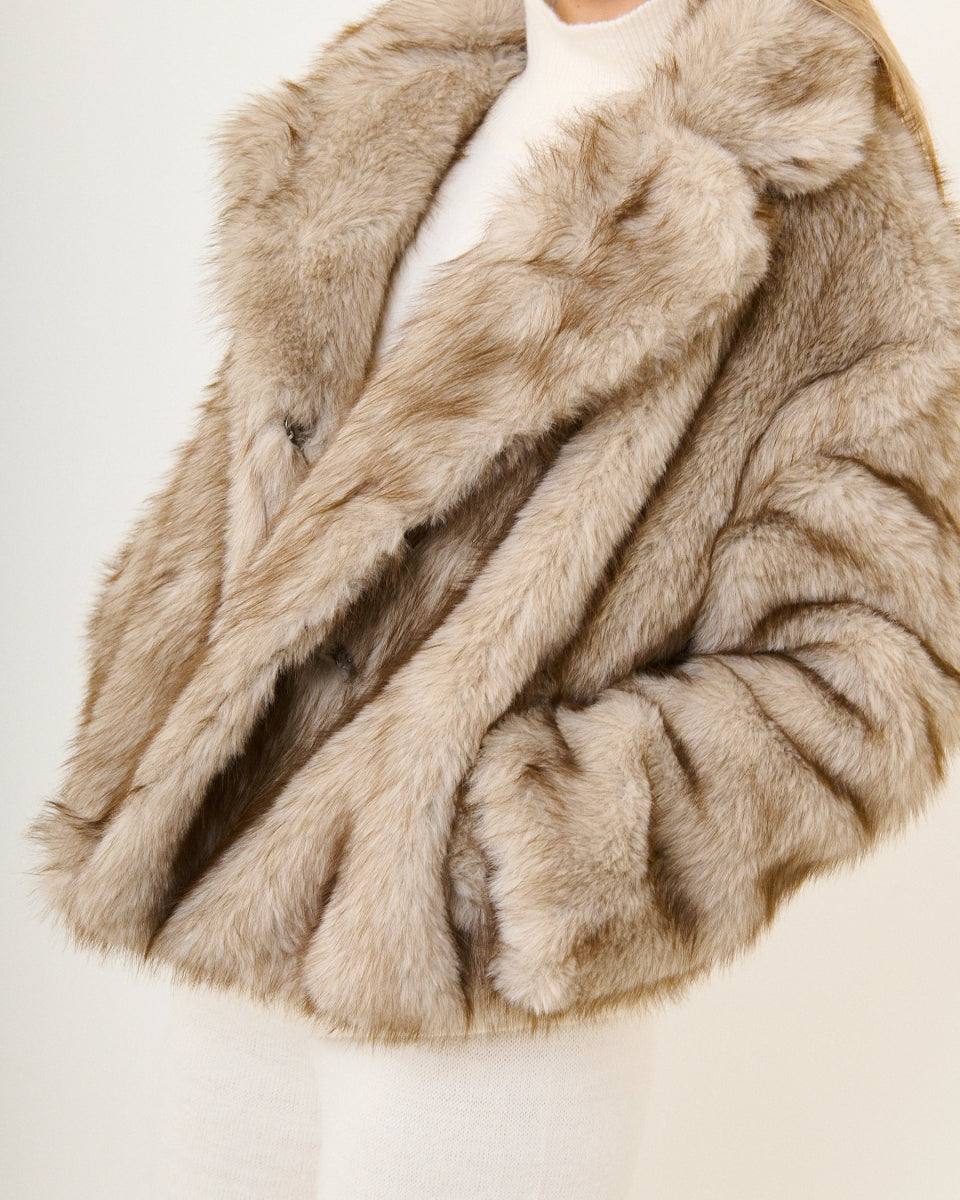 Veste en fourrure beige Léna - RIVE GAUCHE