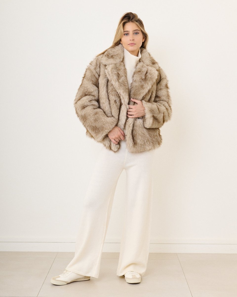 Veste en fourrure beige Léna - RIVE GAUCHE