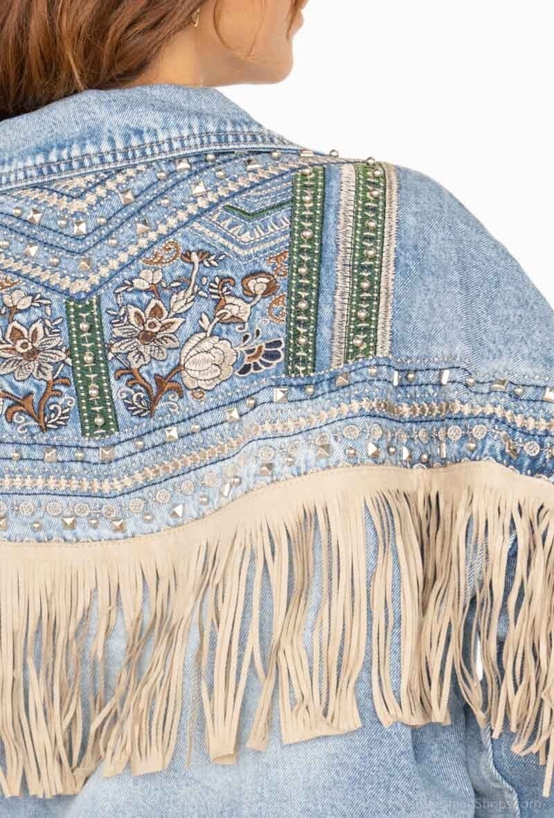 Veste en jean à franges - RIVE GAUCHE