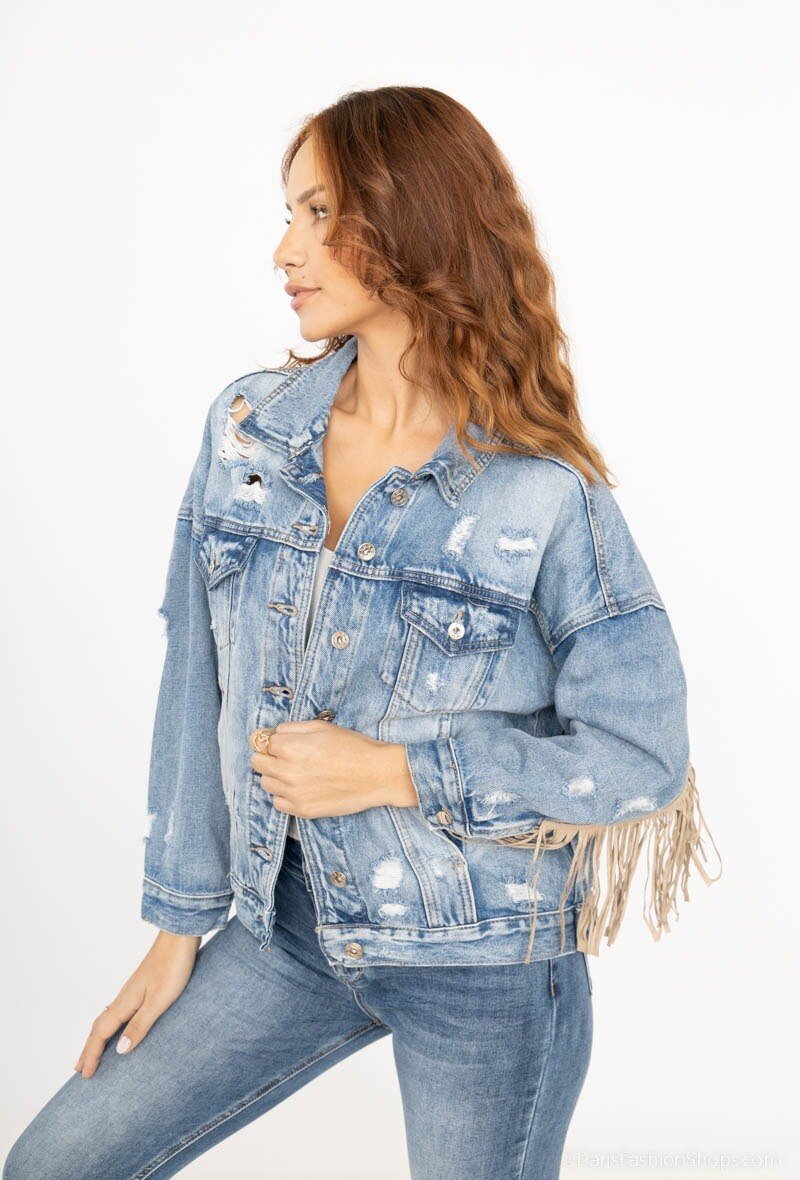 Veste en jean à franges - RIVE GAUCHE