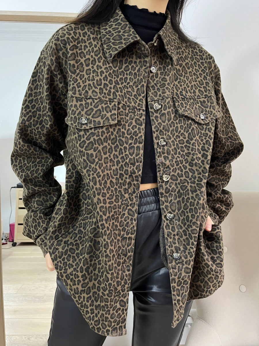 Veste en jean imprimé léopard - RIVE GAUCHE