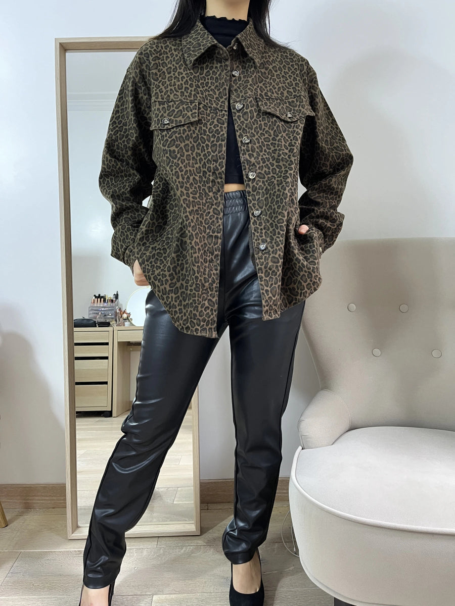 Veste en jean imprimé léopard - RIVE GAUCHE