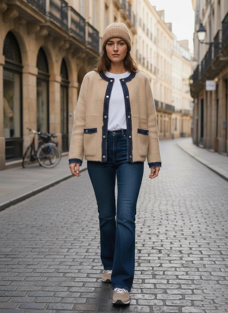 Veste en moumoute à bordure texturés - RIVE GAUCHE