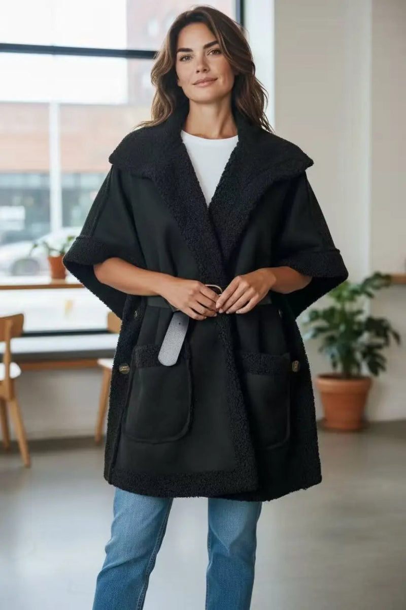 Veste en moumoute sans manches noire - RIVE GAUCHE