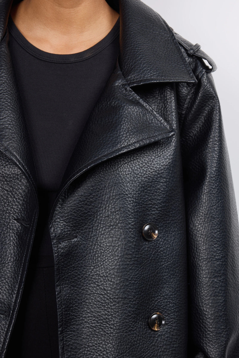 Veste en similicuir avec fermeture croisée - RIVE GAUCHE