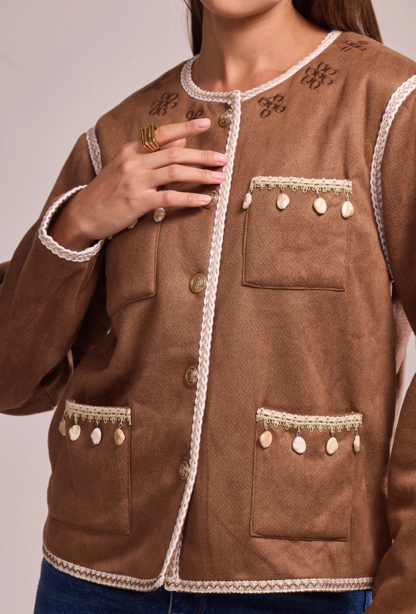 Veste en suédine avec poches multiples Halona - RIVE GAUCHE