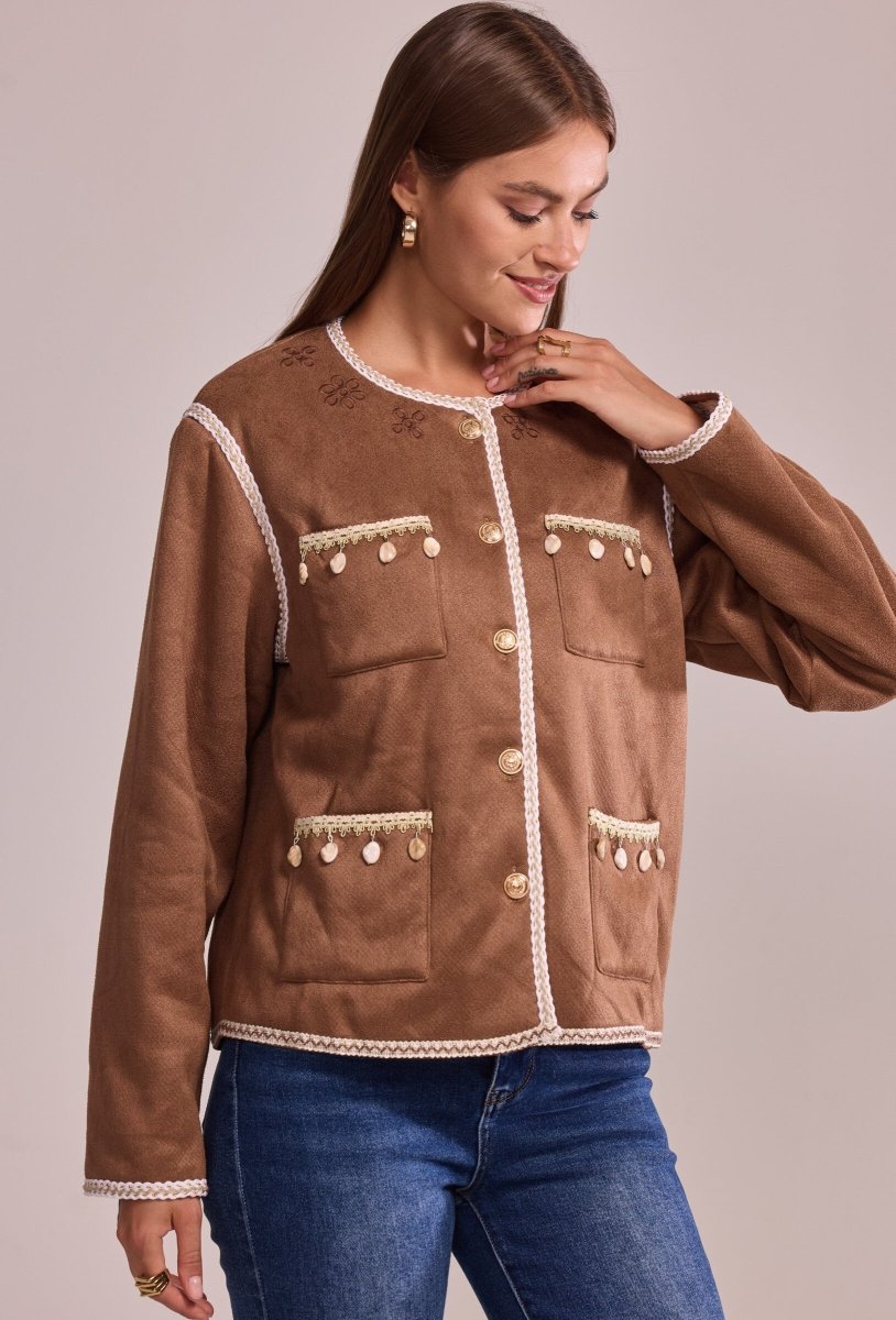 Veste en suédine avec poches multiples Halona - RIVE GAUCHE