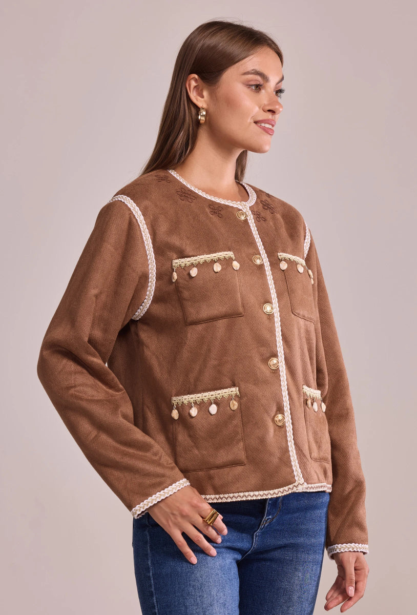 Veste en suédine avec poches multiples Halona - RIVE GAUCHE