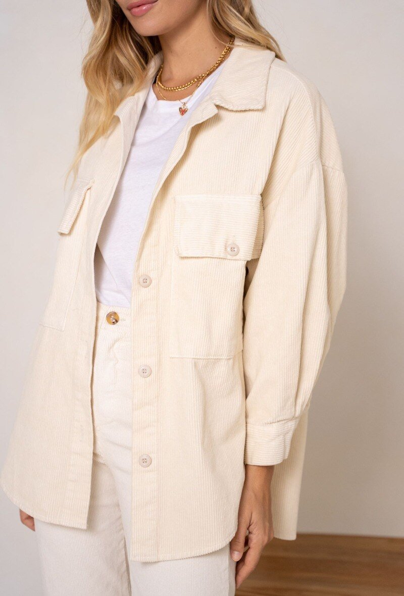 Veste en velour côtelé écrue - RIVE GAUCHE