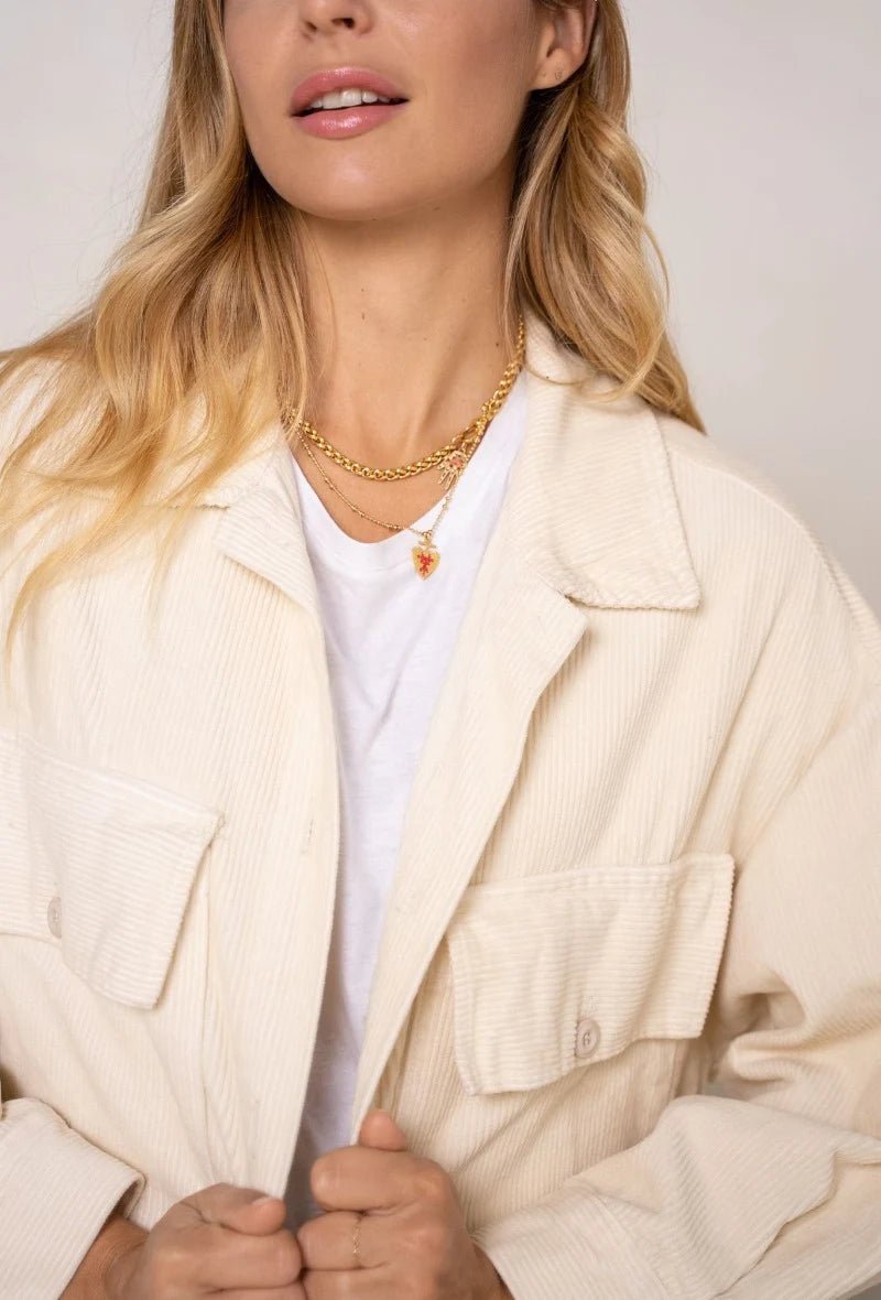 Veste en velour côtelé écrue - RIVE GAUCHE