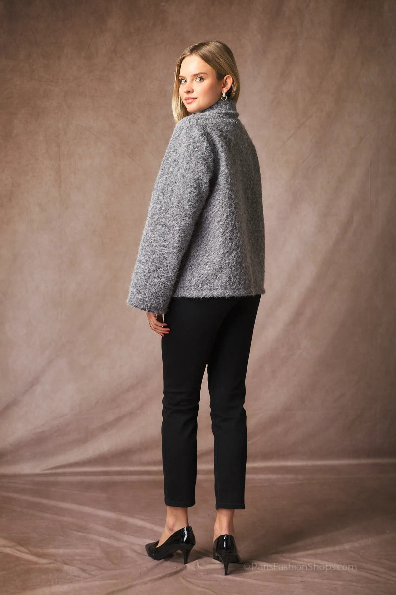 Veste grise avec gros boutons dorés - RIVE GAUCHE