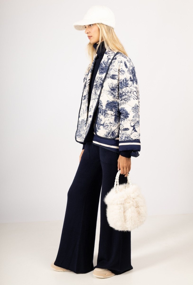 Veste matelassée à imprimé Jungle bleu marine Rive Gauche - RIVE GAUCHE