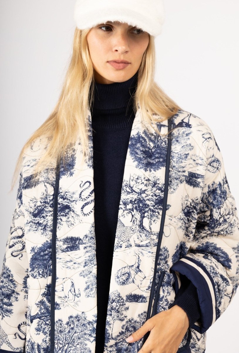 Veste matelassée à imprimé Jungle bleu marine Rive Gauche - RIVE GAUCHE