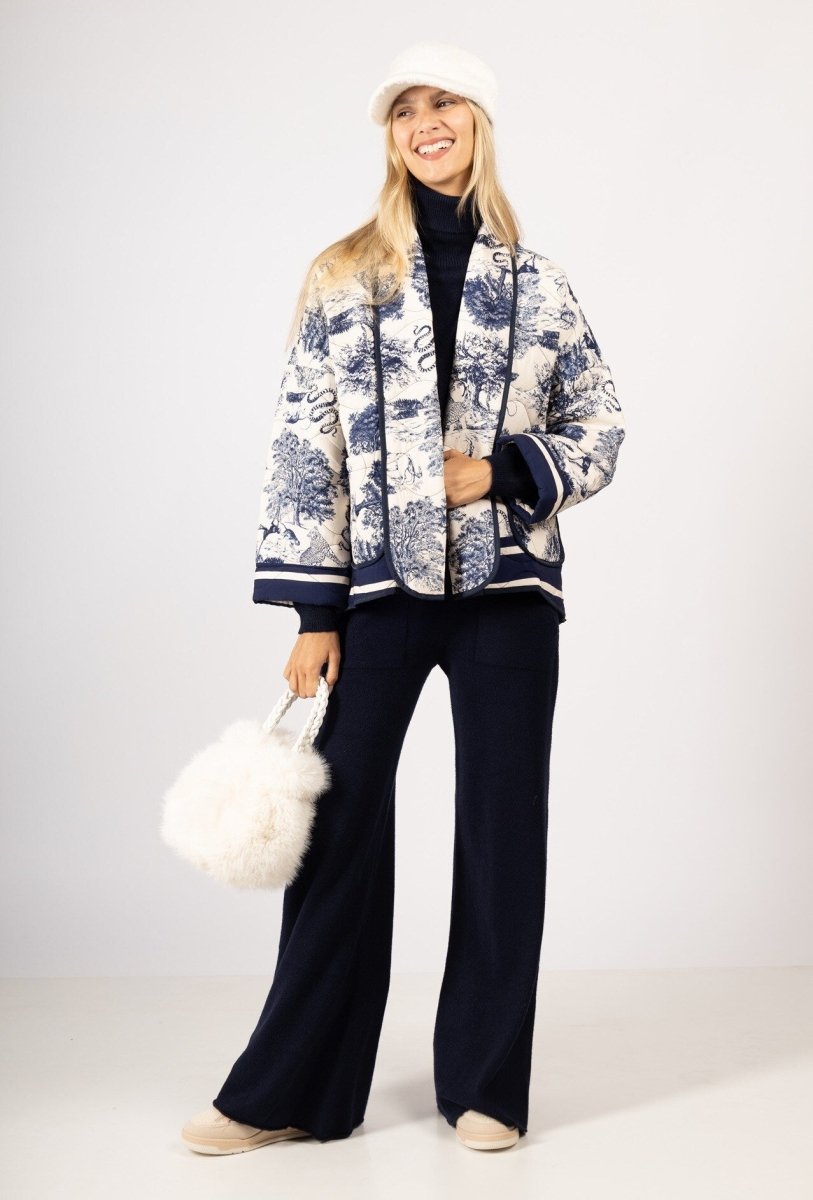 Veste matelassée à imprimé Jungle bleu marine Rive Gauche - RIVE GAUCHE