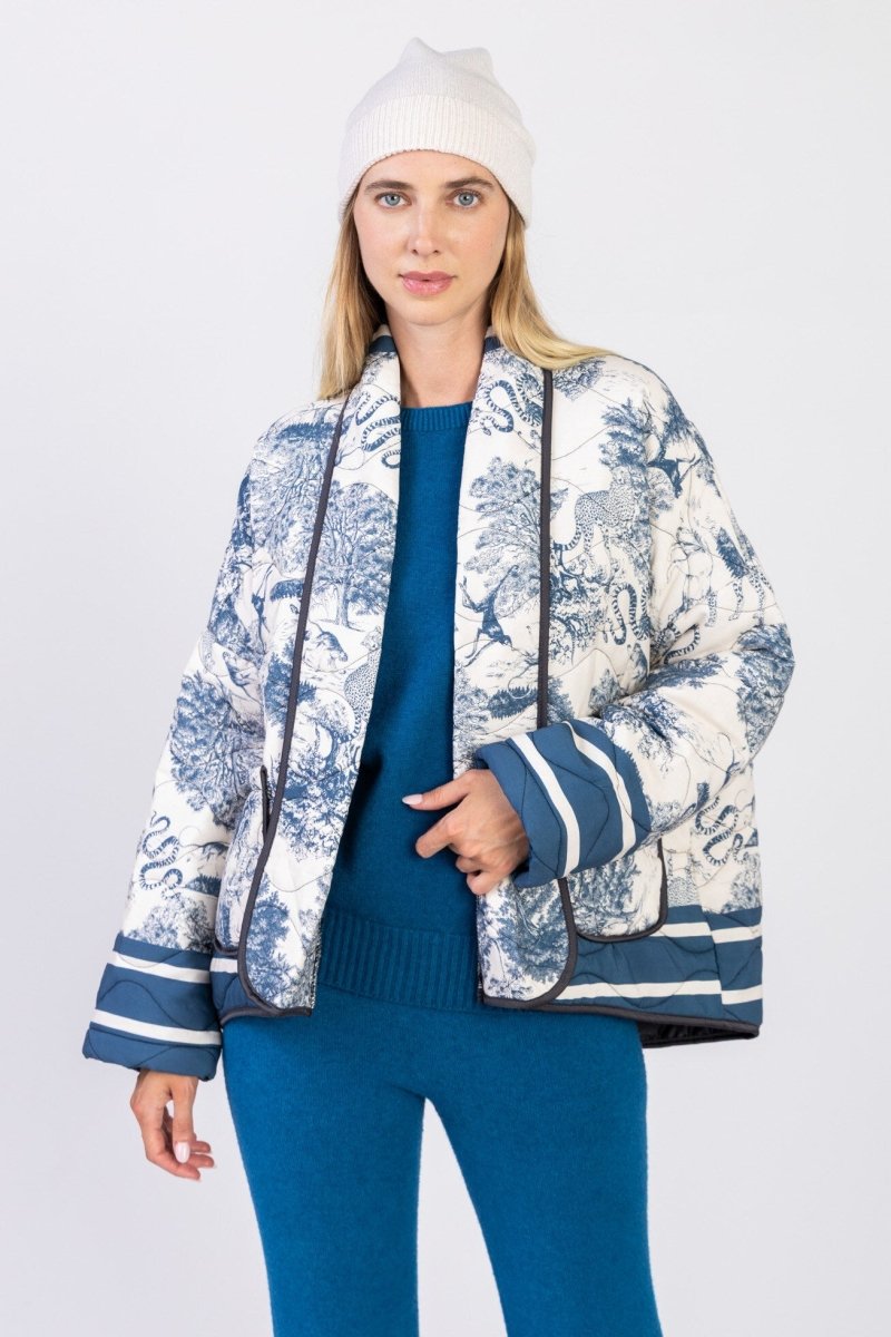 Veste matelassée à imprimé Jungle bleu Rive Gauche - RIVE GAUCHE