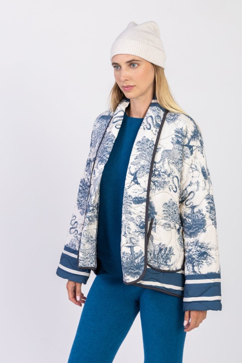 Veste matelassée à imprimé Jungle bleu Rive Gauche - RIVE GAUCHE