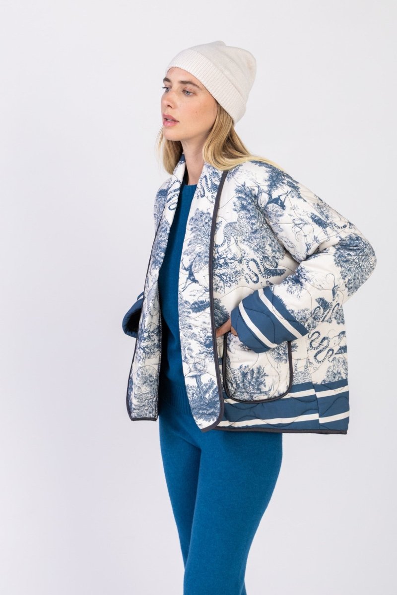 Veste matelassée à imprimé Jungle bleu Rive Gauche - RIVE GAUCHE