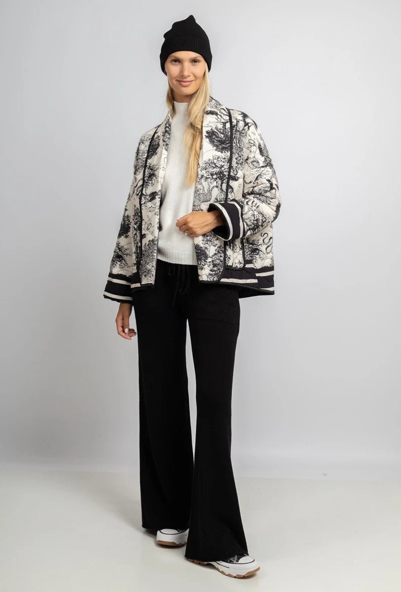 Veste matelassée à imprimé Jungle noir Rive Gauche - RIVE GAUCHE