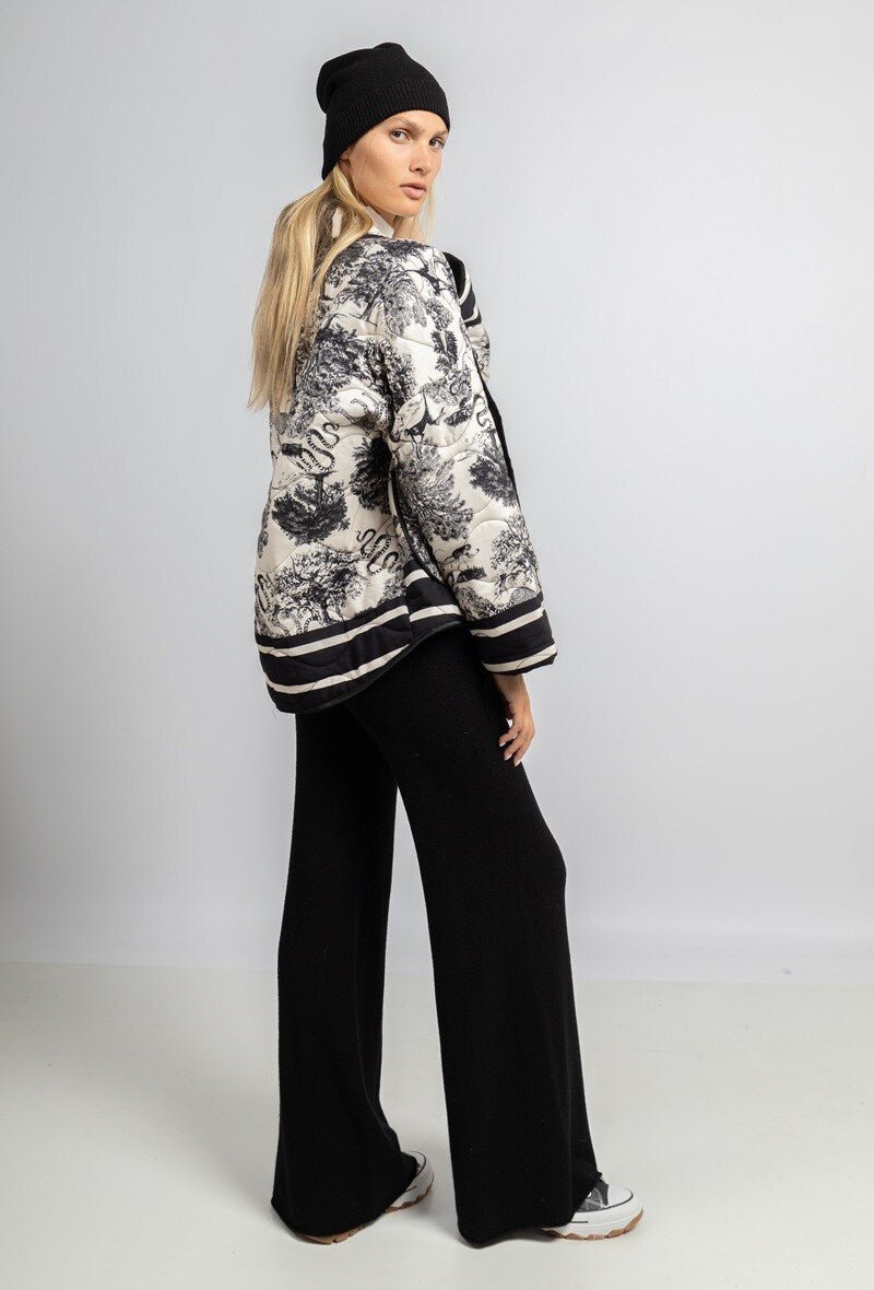 Veste matelassée à imprimé Jungle noir Rive Gauche - RIVE GAUCHE