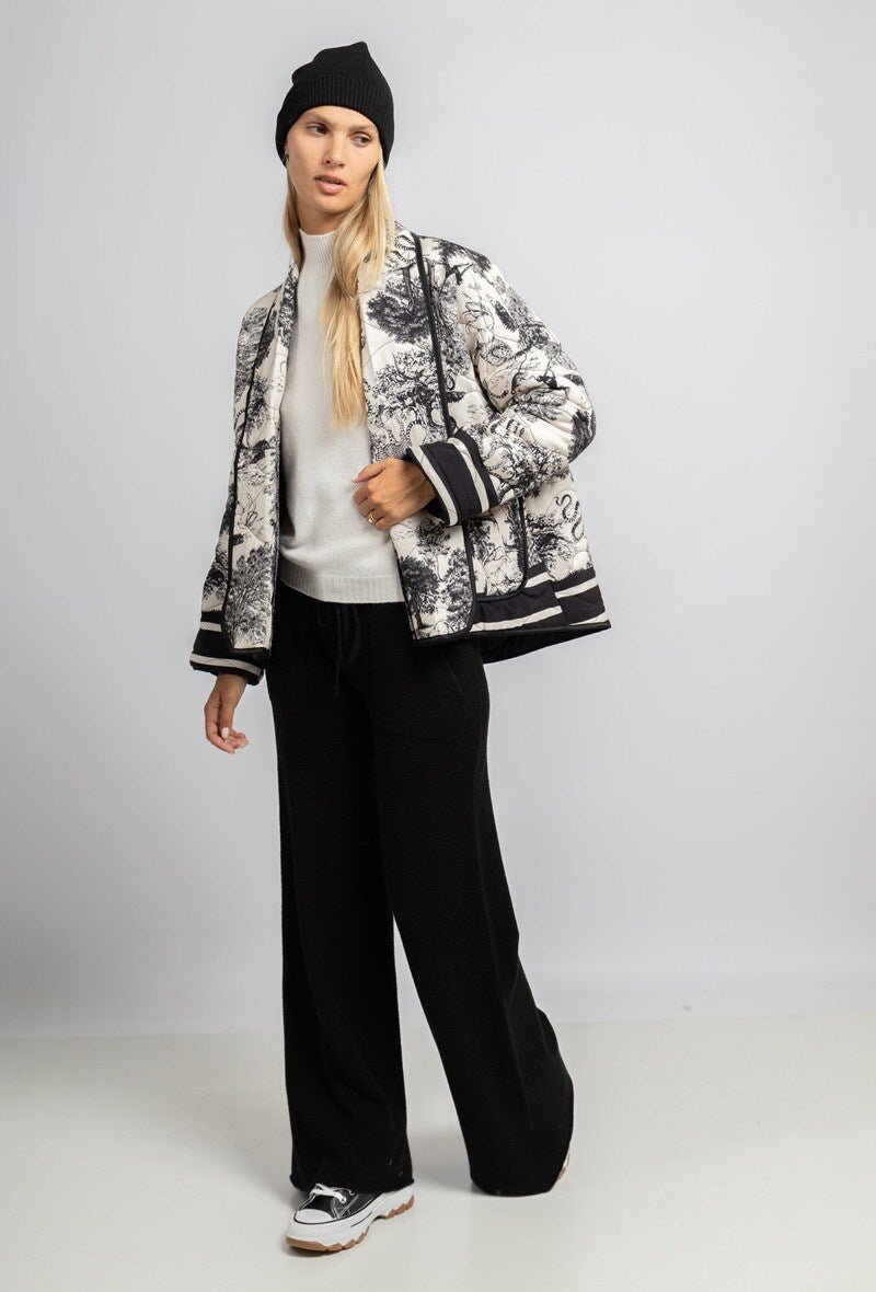 Veste matelassée à imprimé Jungle noir Rive Gauche - RIVE GAUCHE