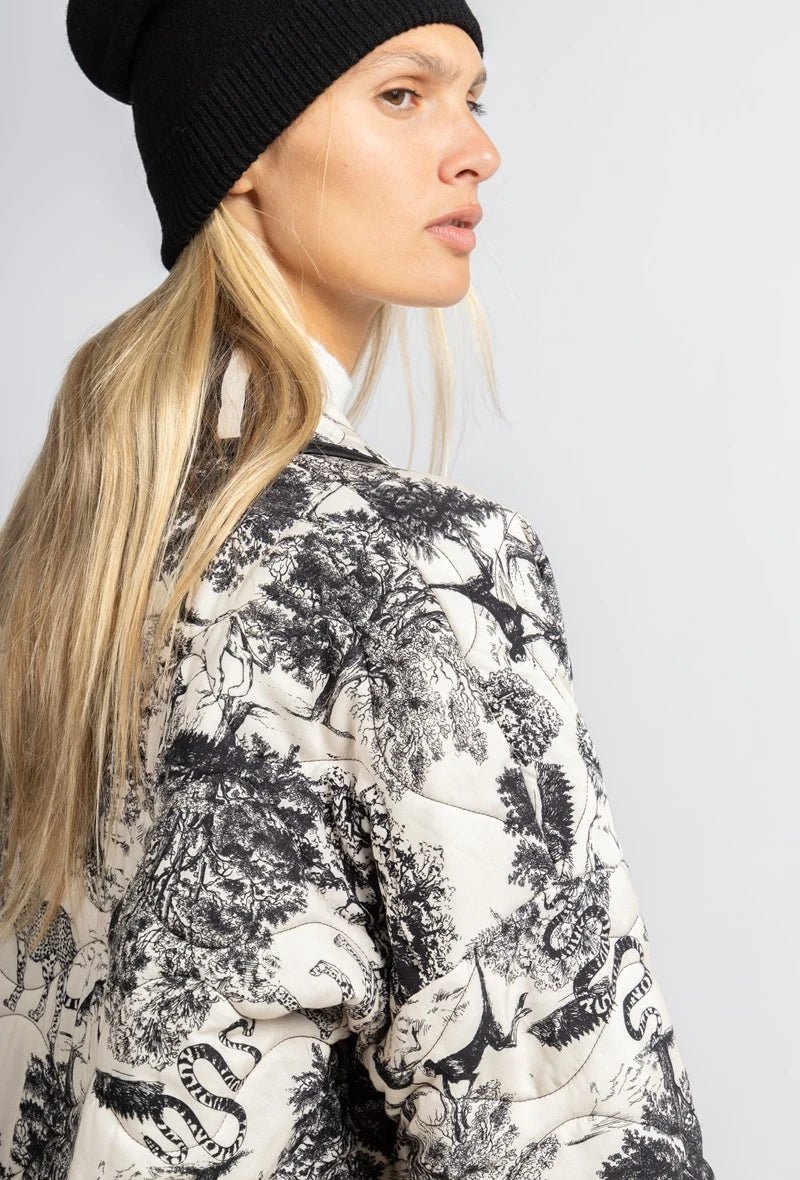 Veste matelassée à imprimé Jungle noir Rive Gauche - RIVE GAUCHE