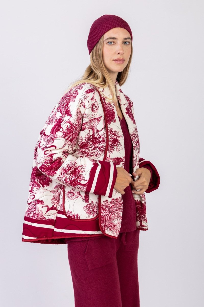 Veste matelassée à imprimé Jungle rouge Rive Gauche - RIVE GAUCHE