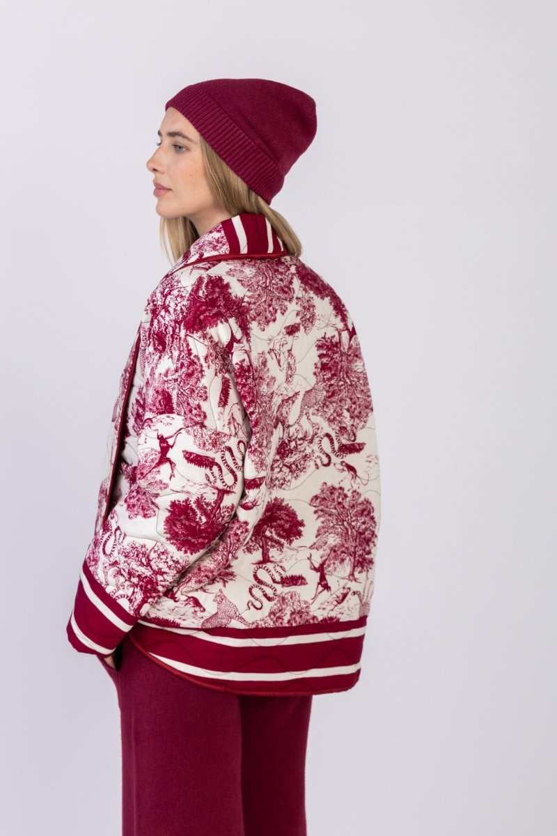 Veste matelassée à imprimé Jungle rouge Rive Gauche - RIVE GAUCHE