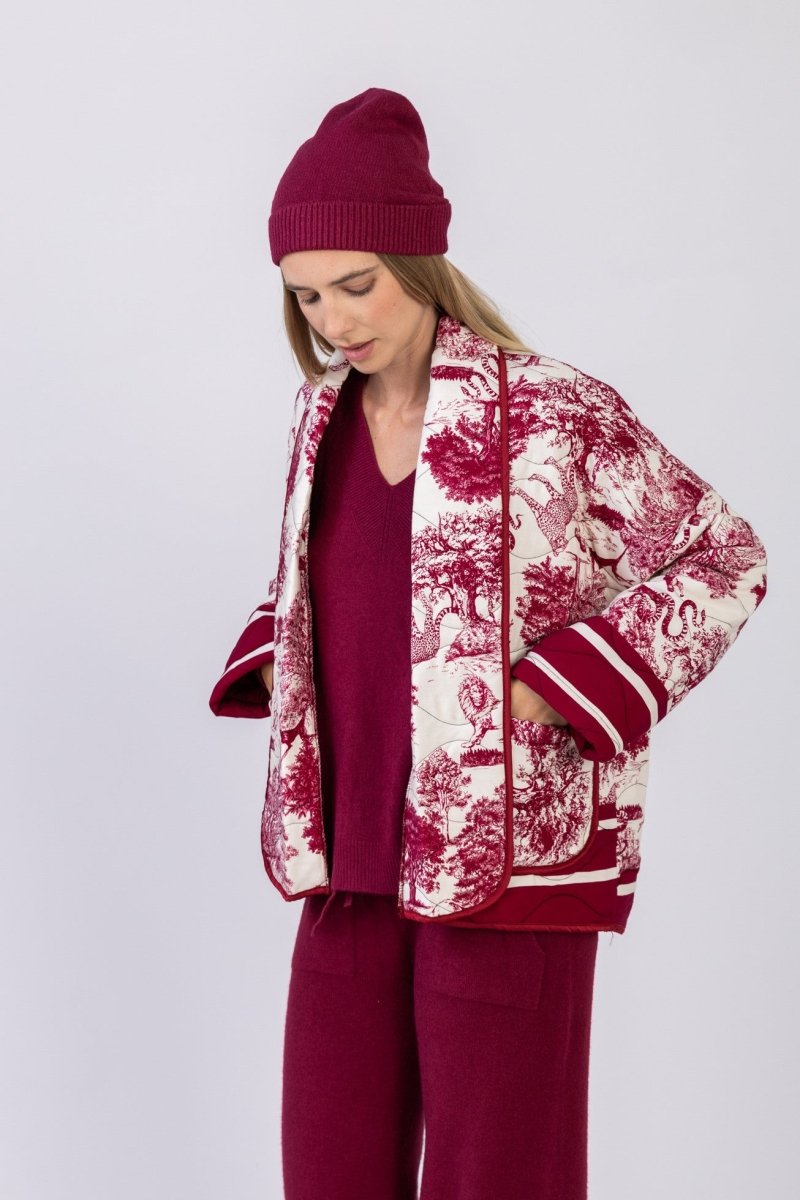 Veste matelassée à imprimé Jungle rouge Rive Gauche - RIVE GAUCHE