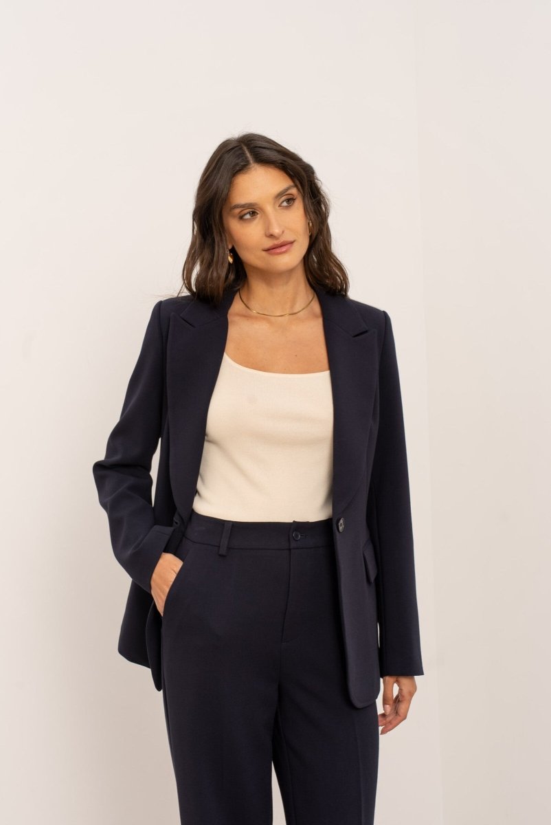 Veste tailleur marine Aura à la coupe ajustée - RIVE GAUCHE