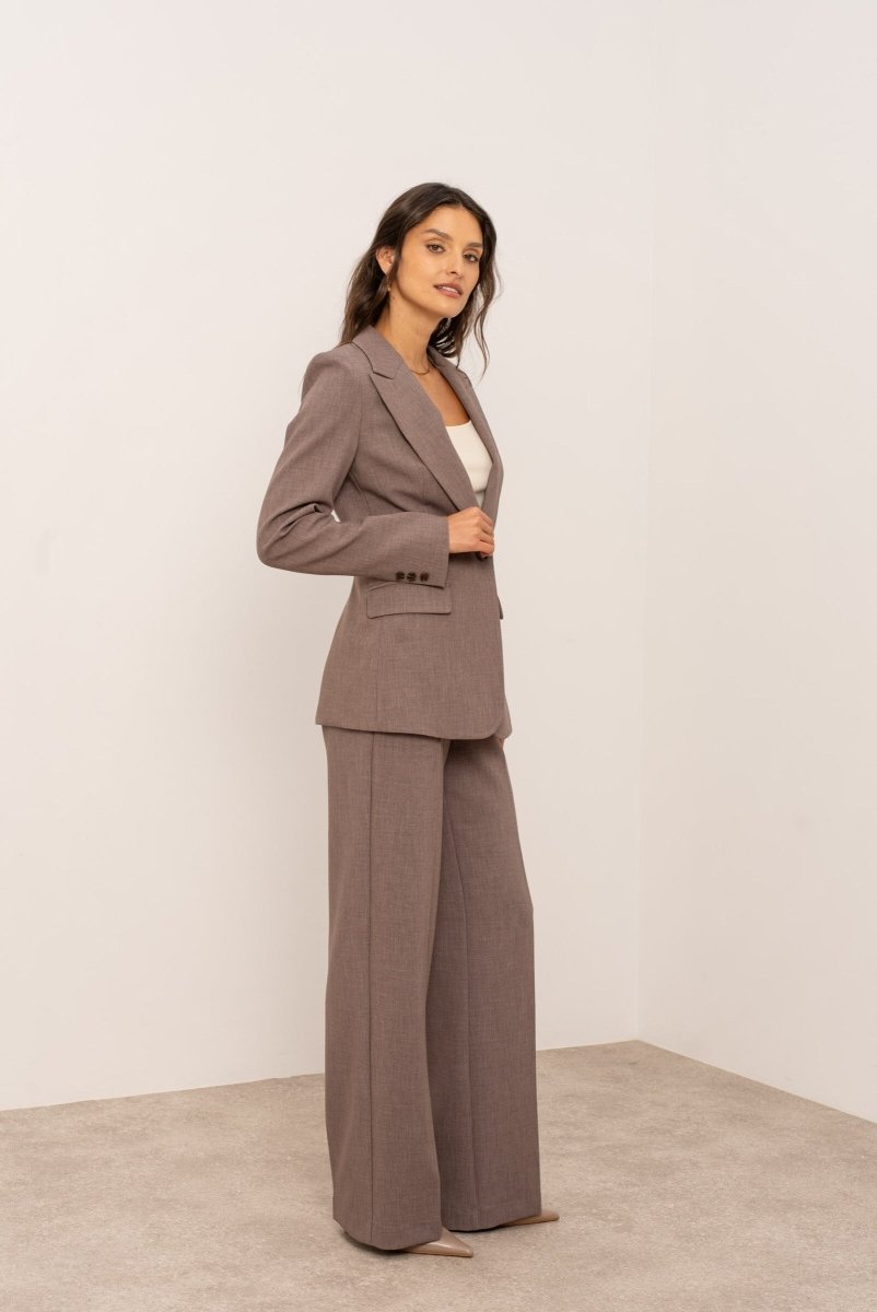 Veste tailleur taupe Aura à la coupe ajustée - RIVE GAUCHE