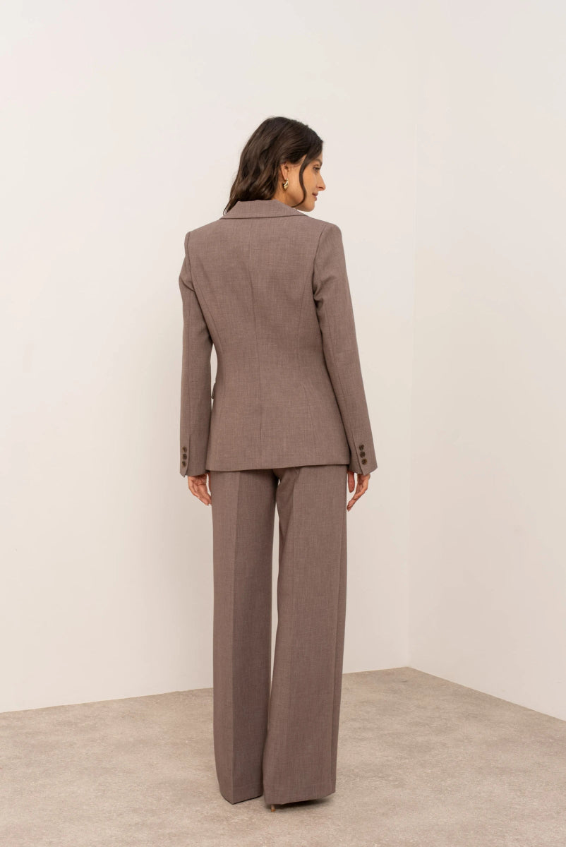 Veste tailleur taupe Aura à la coupe ajustée - RIVE GAUCHE