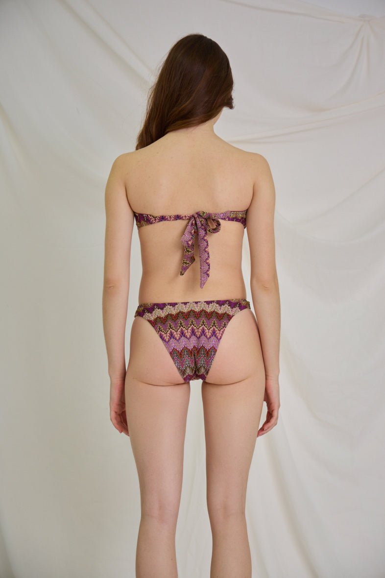 Violet Bikini Bandeau à Broderie - RIVE GAUCHE